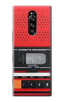 Red Cassette Recorder Graphic Case Cover For Sony Xperia 1