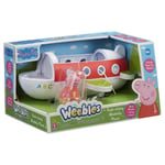 PEPPA PIG WEEBLES PUSH-ALONG WOBBILY PLANE WITH PEPPA FIGURE AIR JET KIDS TOY