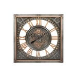 Home ESPRIT Horloge Murale Gris doré argenté Verre Fer 80 x 10 x 80 cm