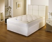 Bed Centre Cooltouch White Divan Set With 10" Deep Spring Memory Foam Mattress, 2 Drawers (Same Side) And Headboard (Double (135cm X 190cm))