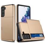 Skal med Korthållare för Samsung Galaxy S21 Plus - Guld