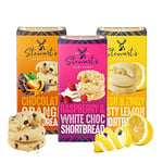 Stewart's - Signature Refreshing Collection Shortbread Gift (3x160g) - Traditionally Made Luxury Melt-In-Mouth Scottish Lemon Curd, Chocolate Orange & Raspberry White Chocolate Biscuits, Ideal Treat