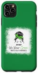 Coque pour iPhone 11 Pro Max Green Messy Bun En mai, nous portons une sensibilisation à la santé mentale