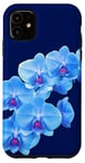 Coque pour iPhone 11 Magnifique orchidée phalaenopsis bleue en forme de mania