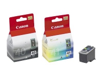 Canon PG-40 / CL-41 Multi Pack - 2-pack - svart, färg (cyan, magenta, gul) - original - bläcktank - för PIXMA iP1800, iP1900, iP2500, iP2600, MP140, MP190, MP210, MP220, MP470, MX300, MX310