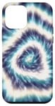 Coque pour iPhone 12 mini Tie-Dye Bleu Spirale Tie-Dye Design Coloré Summer Vibes
