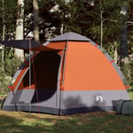 vidaXL Campingtält 4 personer grå och orange snabbrest 4005337