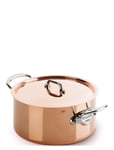 Gryde Med Låg M'150S 3,2 Liter Kobber/Stål Home Kitchen Pots & Pans Gold Mauviel