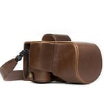 MegaGear MG525 "Ever Ready" Protective Leather Case Bag with 28 - 70 mm Lens for Sony Alpha A7II Compact System Camera - Dark Brown