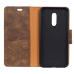 Mipcase Phone Cover for Alcatel 5, Business Wallet Case with Card Slots, Premium Leather Case, Flip Magnetic Closure Anti-fall Phone Cover for Alcatel 5 (Brown)