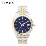 New Ladies Timex Waterbury Legacy Bi Colour Fluted Bezel Jubilee Bracelet Watch