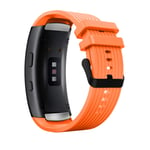 MoKo Strap Compatible with Samsung Gear Fit 2 SM-R360/Gear Fit 2 Pro SM-R365, Soft Silicone Adjustable Striated Replacement Wristband Watch Band (5.7"-7.48"), Orange