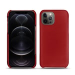 Coque cuir Apple iPhone 12 Pro Max - Coque arrière - Rouge - Cuir lisse - Neuf