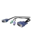 StarTech.com 3-in-1 Ultra Thin PS/2 KVM Cable - kabel til tastatur / video / mus (KVM)