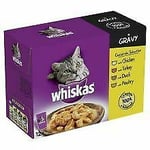 Whiskas 1+ Cat Pouches Poultry Selection In Gravy 12 Pack - 100g - 608126