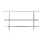 GUBI TS Console table 120x30x72 cm White carrara marble-steel
