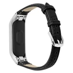 Samsung Galaxy Fit e crocodile texture leather watch band - Black
