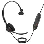 Jabra Engage 40 Wired Mono Headset with Inline Call Control, Noise-Cancelling 2-Mic Technology, and USB-C Cable - works with all leading Unified Communications platforms such as Zoom, Unify - Black