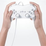 Contrôleur classique filaire Qumox manette Compatible pour Nintendo Wii Remote Console blanche -QUMOX®