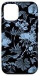 Coque pour iPhone 14 Élégante toile motif tulipes florales de minuit