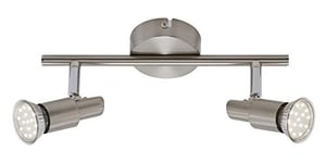 Briloner Leuchten 2907-022 A+, spot de plafond, lampe LED, projecteur, plafonnier, métal, 3 W, nickel mat, 27.5 x 8 x 12 cm
