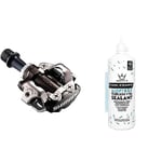 Shimano PD-M540L Pedals - Black & Peaty's Holeshot Biofibre Tubeless Tyre Sealant, Fast Acting Puncture Repair
