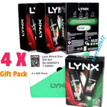 Lynx Africa Duo Gift Sets Deodorant Body Spray & Bath Wash for Men (4X Gift Pack