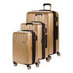 Swiss Gear Hardside Expandable Luggage with Spinner Wheels and TSA Lock, Gold, Carry-On 19-Inch