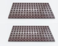 LEGO 8x16 DARK BROWN x 2  Base Plate  8x16 STUDS (PINS)  Brand New