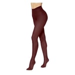 JYC CREATIVE Bas thermique pour femme, sous-vêtements thermiques, élastiques et confortables, collants chauds pour hiver, bordeaux, 38