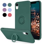 iPhone XR - Välj Färg Silikonskal med Ringhållare Solid® Grön