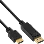 InLine Câble convertisseur DisplayPort vers HDMI Noir 10 m
