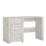 Furniture To Go Angel 2 Drawer 1 Door Desk, White Oak, 118.7x60x76.5 cm