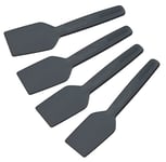 Fackelmann 25286 Lot de 4 spatules à raclette, spatules fromage, mini spatule en plastique, bout biseauté, spatule pour poêlon, Plastique, noir, 16 cm