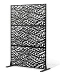 Brise-Vue En Métal-Vevor-120x183 Cm-Panneau Intimité Autoportant Avec Support-Pour Patio, Balcon, Salle Intérieure, Jardin-Noir