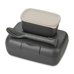 Koziol Matlåda Candy Ready Set med 3x Lunchbox och Bestick lunchbox bestick Mörkgrå 7272701