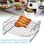ESTINK Philips Plateau de cuisson de brochettes de double couche de support de BBQ de rechange pour la friteuse d'air 112209