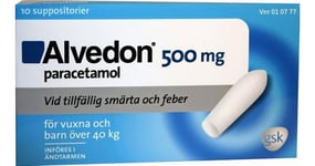 Alvedon Suppositorium 500 mg 10 st 40kg+