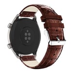 Huawei Watch GT / Watch 2 Pro / Watch Magic 22m klockband av äkta läder krokodilmönster - Brun