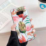 Herbests Phone Case with Ring Holder Compatible with Samsung Galaxy S8, Ultra Thin Soft TPU Silicone Gel Bumper Case Tropical Flower Shockproof Rubber Flexible Shockproof Protective Cover #5