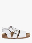Celtic & Co. Leather Triple Strap Flat Sandals, White