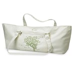 Gaiam Yoga Mat Tree of Life Tote Bag, Off-White (Natural/Olive)