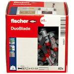 fischer - Cheville autoforeuse pour plaques de carton plâtre DuoBlade / Boite de 40