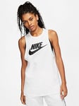 Nike Futura Muscle Tank Top - White, White/Black, Size Xs, Women
