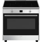 Smeg 90cm Freestanding Oven with Induction Cooktop - Stainless