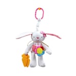 Adorable Rabbit Infant Stroller Toys Washable Squeaker Car Seat Toys Soft Teethers Kids Hanging Toy with Mirror for Crib