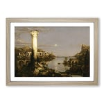 Big Box Art Course of The Empire Desolation by Thomas Cole Framed Wall Art Picture Print Ready to Hang, Oak A2 (62 x 45 cm)