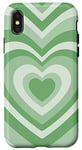 Coque pour iPhone X/XS Cute Latte Lover Sage Green Coffee Heart Pastel Latte