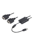 LogiLink USB 1.1 cable USB-A/M to 2x DB9 (RS232)/M ferrite black 1.5 m
