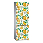 Oedim Vinyle pour réfrigérateur Impression numérique Citron et Fleurs d'oranges 185 x 70 cm | Adhésif durable et économique | Autocollant décoratif au design élégant